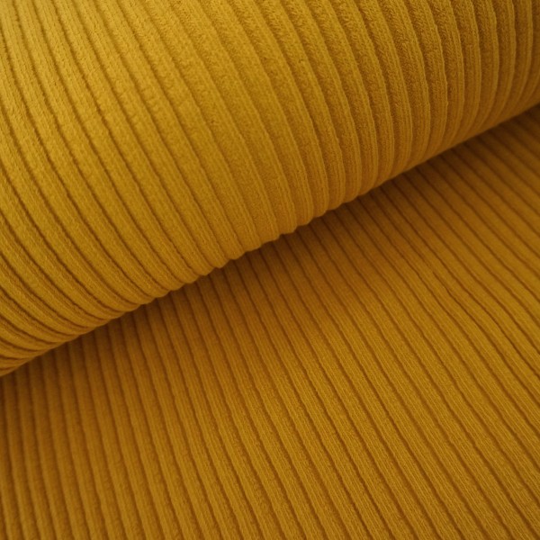 Grobstrickbündchen Heiko, Senfgelb, Uni, Meterware