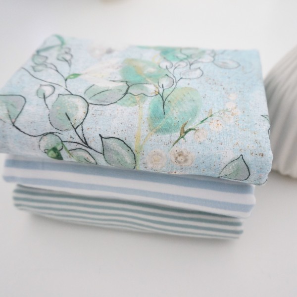 Reste Jersey-Modalpaket, Frühlingsgrün, Streifen