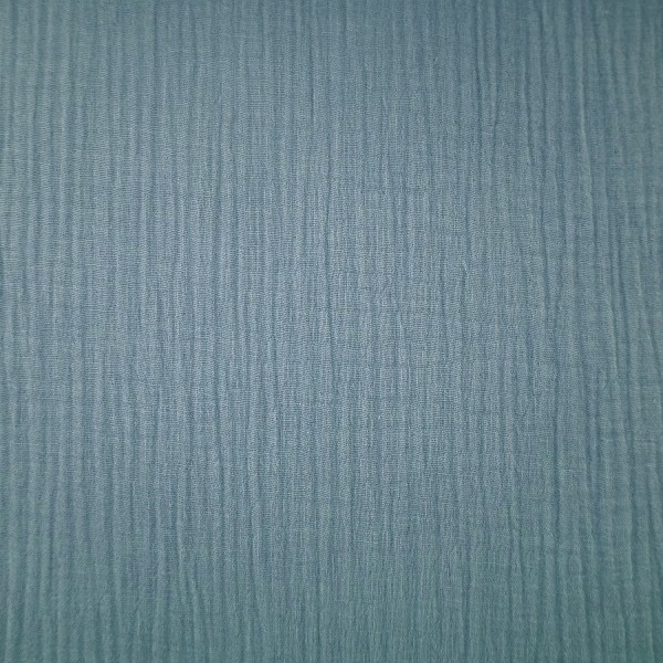 Musselin, Double Gauze, Uni, Rauchblau, Meterware