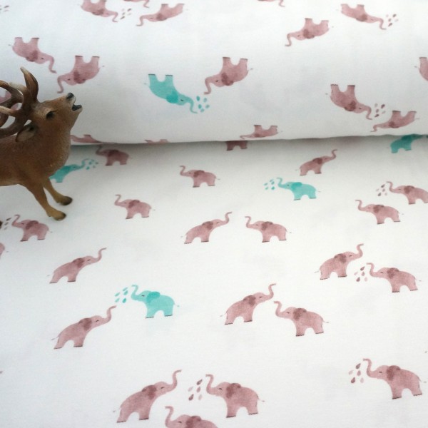 Jersey, Elefanten digital, Off-White, Meterware