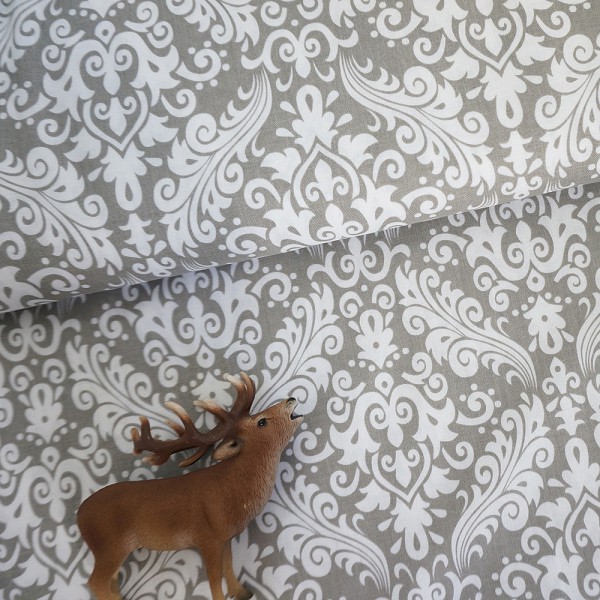 Baumwollstoff, Patchwork, Riley Blake, Cotton Damask, Grau