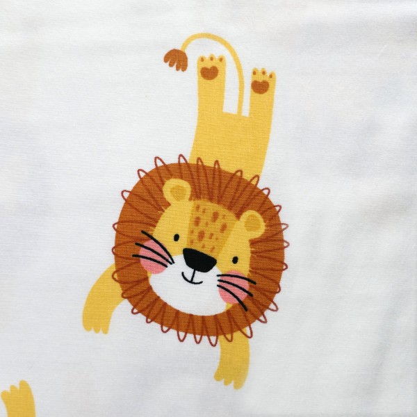 Jersey Löwen, Off-White, Senf, Braun, Meterware