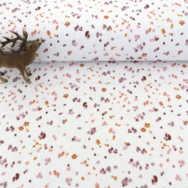 Jersey Kleckse, Water Colour, Altrosa, Senf, Meterware