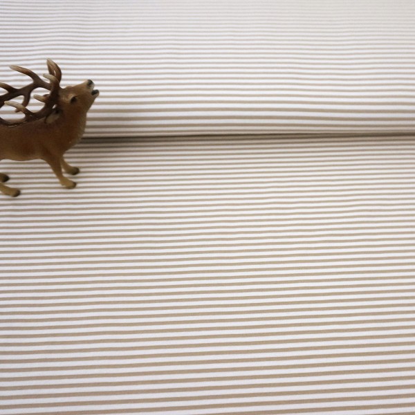 Ringeljersey Creme/Weiß, Meterware