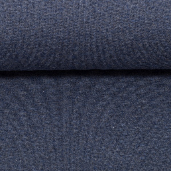 Bündchen, Heike, Uni, Blau, meliert, Meterware