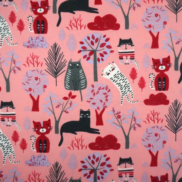 Jersey, Cats Miau, Rosa, Meterware