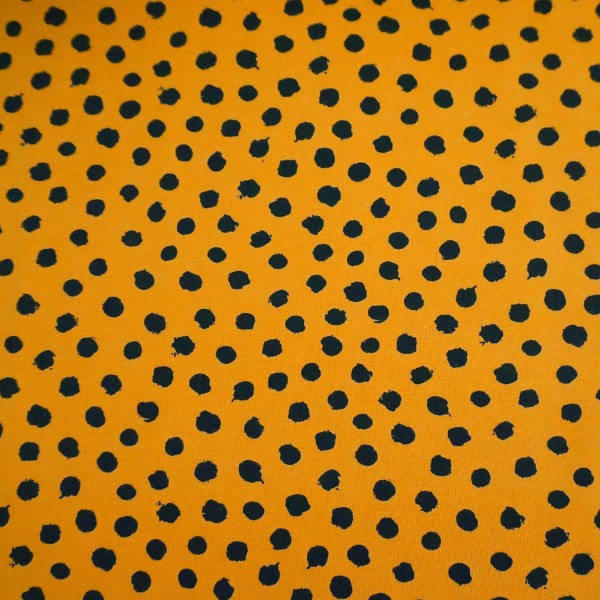 Jersey, Punkte, Gelb, Schwarz, Meterware