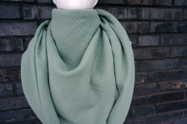 Halstuch Musselin XXL Altgrün, Graugrün