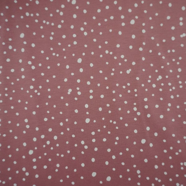 Jersey, Kleckse, Punkte, Altrosa, Meterware