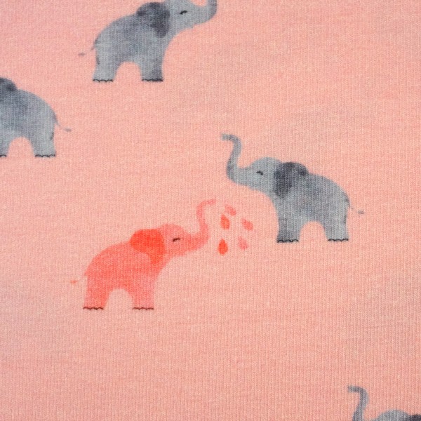 Jersey, Elefanten digital, Rosa, Meterware