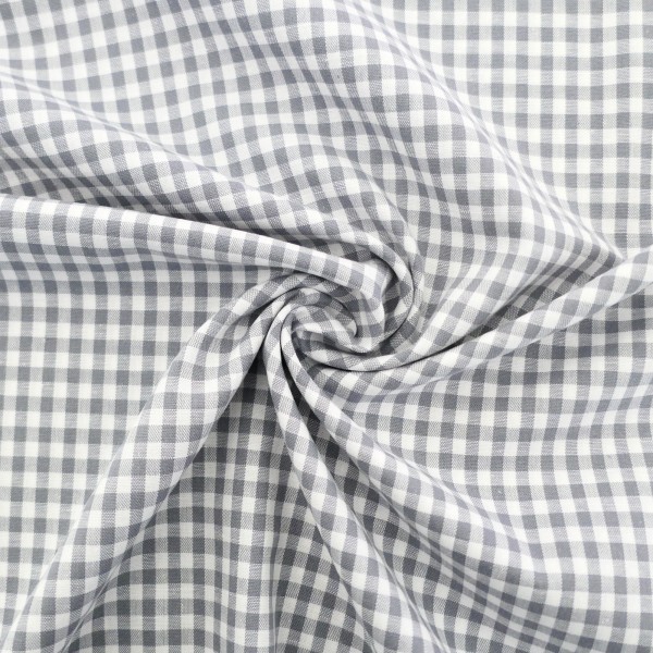 Vichykaro 5 mm, Baumwollstoff, Grau