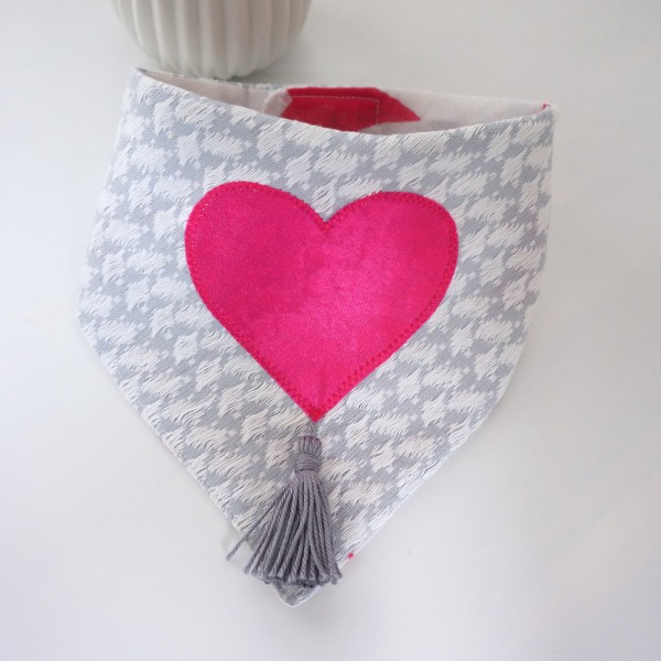 Hundehalstuch Unikat "Ibiza" Weiß-Pink