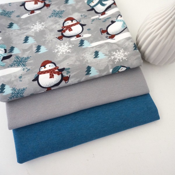 Restepaket Sweat/Jersey, My Little Pinguin, Uni meliert