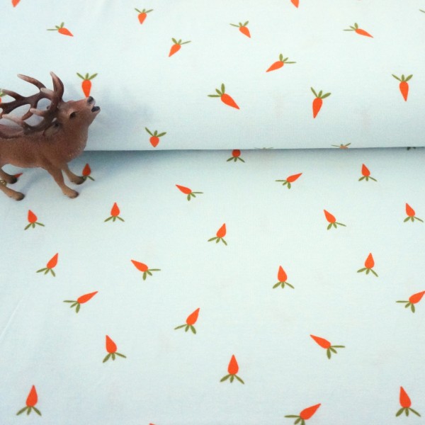 Jersey, Möhrchen, helles Mint, Aqua, Meterware