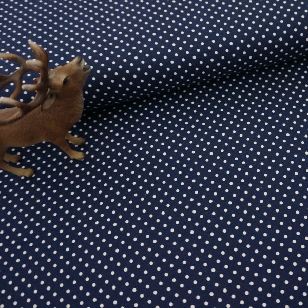 Rest, Baumwollstoff, kleine Punkte, 2mm, Judith, Dunkelblau