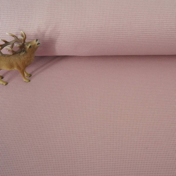 Waffelstrick, Waffeljersey, Uni, Altrosa hell, Meterware