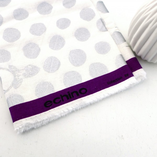 Reststück echino Canvas Halbleinen Hirsch Deer&Dot Silber