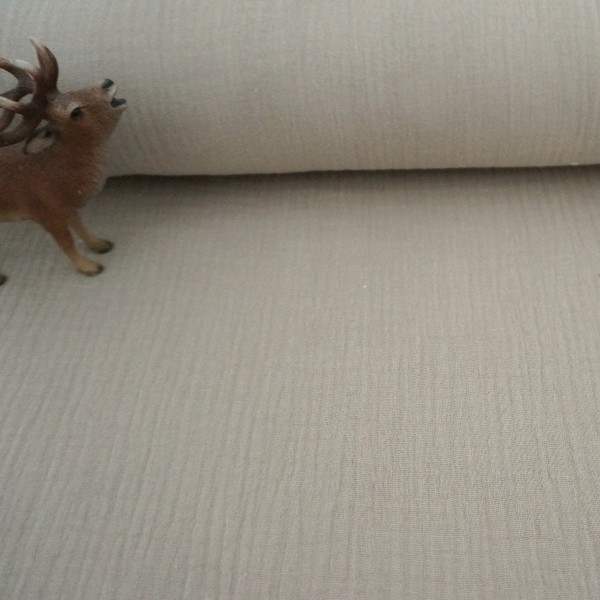 Musselin, Double Gauze, Uni, Sand, Beige, Meterware