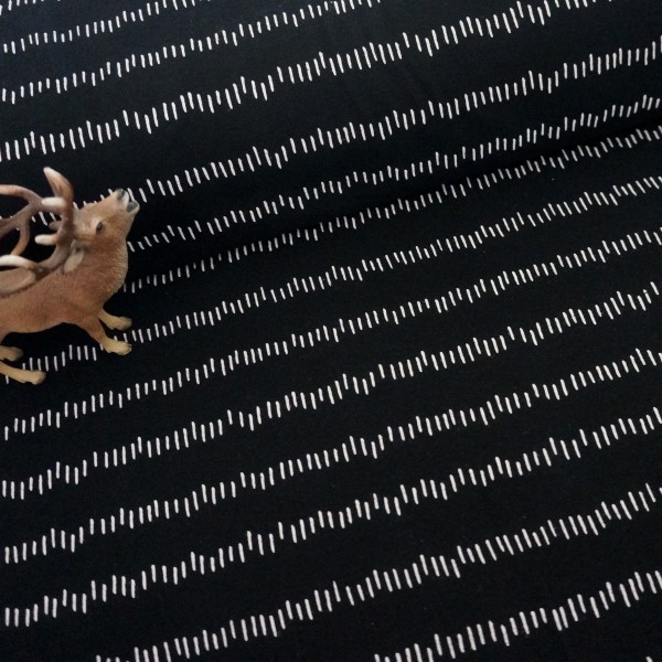 Jersey, unregelmäßige Striche, Schwarz, Meterware