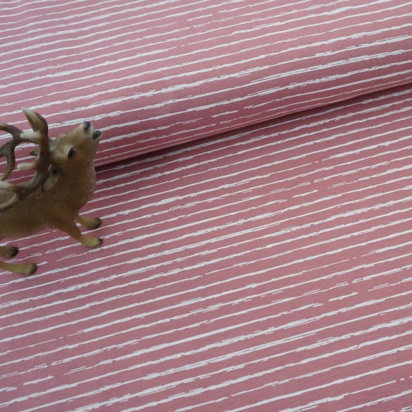 Jersey, Linien, Altrosa, Meterware