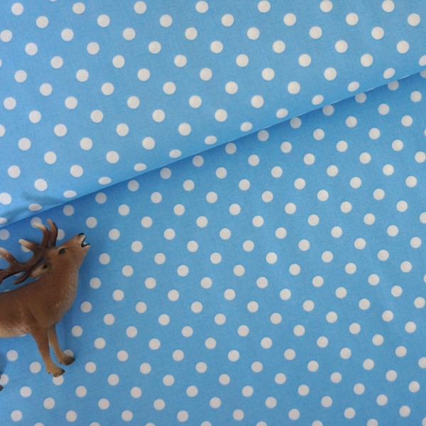 Baumwollstoff, Polka Dots, Punkte, 7mm, Judith, Hellblau, swafing