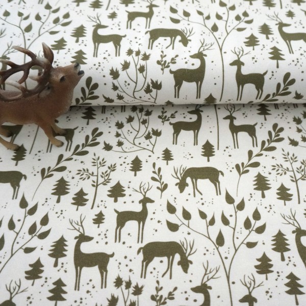 Jersey, Miniwinter, Rotwild, Rehe, Moos, Grün, swafing, Meterware