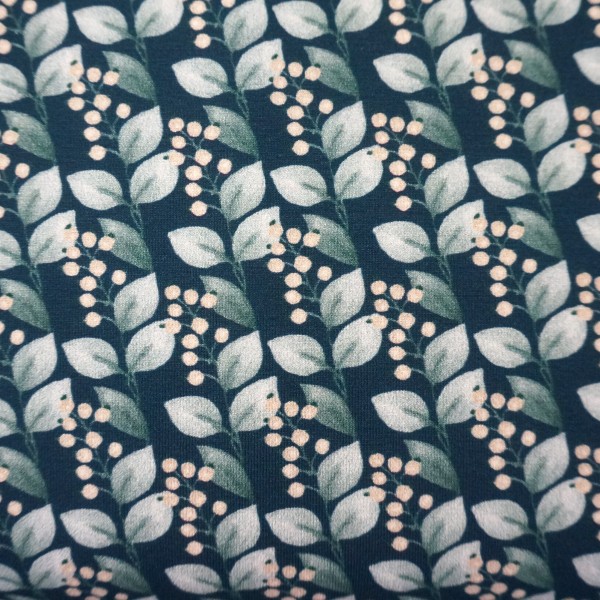 Jersey, Wood Animals, Beeren, Dunkelblau, swafing, Meterware