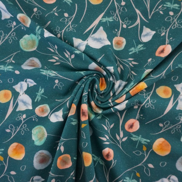 Jersey, Joy, Aquarell, Blüten, Libellen swafing, Meterware