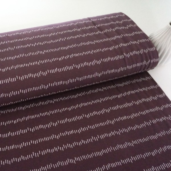 Jersey, unregelmäßige Striche, Mauve, Meterware
