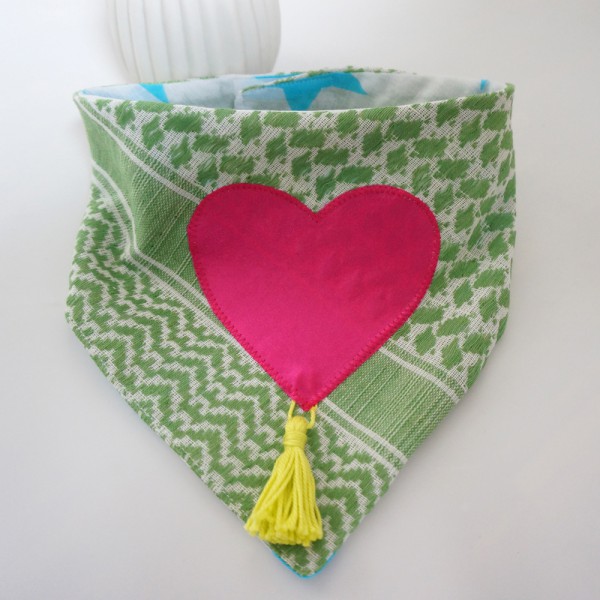 Hundehalstuch Unikat "Ibiza" Grün-Pink