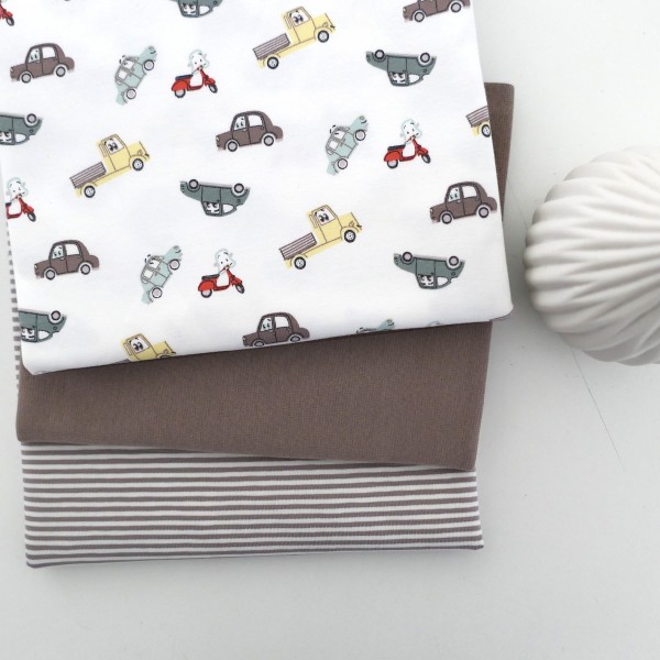 Stoffpaket Jersey, Cars, Autos, Ringel, Bündchen