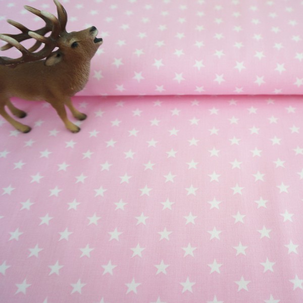 Baumwollstoff, Carrie, Sterne, 7 mm, Hellrosé