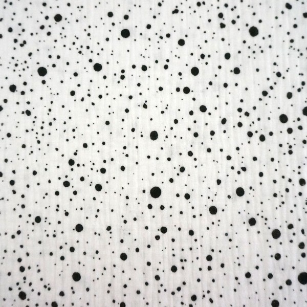 Musselin, Double Gauze, Sprenkel, Off-White, Meterware