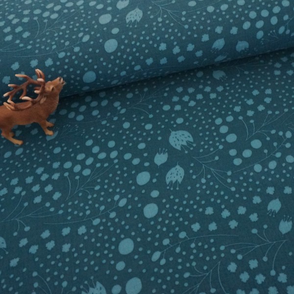 REST, Musselin, Double Gauze, Fräulein Tulpe Petrol/Mint, Meterware