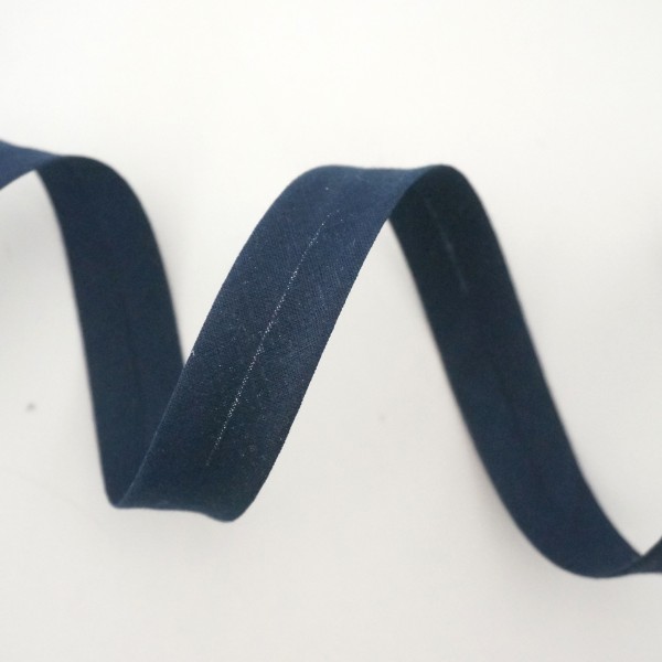 Baumwollschrägband Uni Dunkelblau, 5 Meter