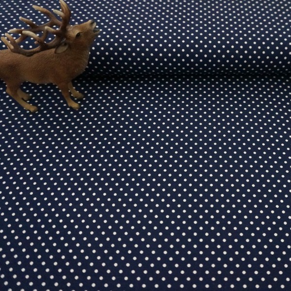 Rest, Baumwollstoff, kleine Punkte, 2mm, Judith, Dunkelblau