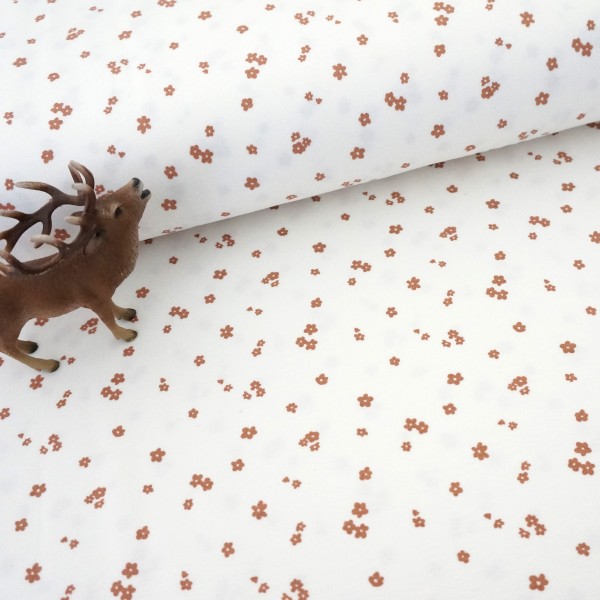 Jersey Blumen, Streublumen, Ocker, Meterware