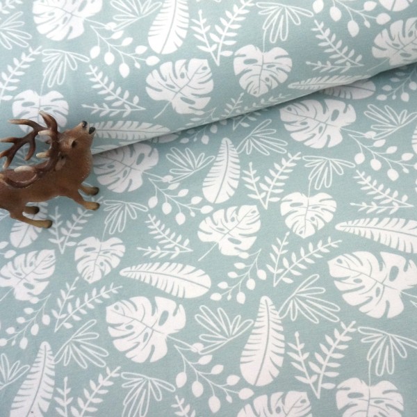 Jersey, Blätter, Farne, Hellmint, Meterware