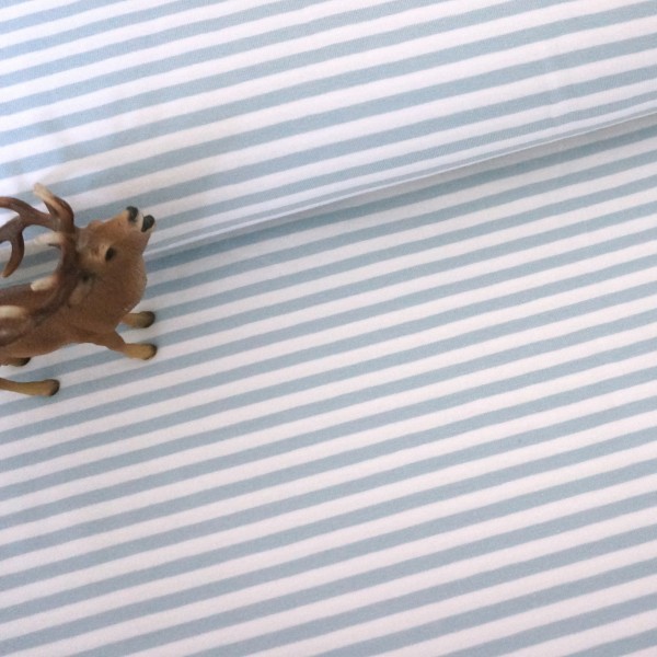 Ringeljersey 5 mm, Hellblau/Weiß, Meterware