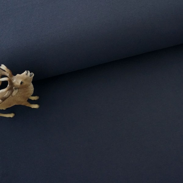 Jersey Uni, Dunkelblau, Meterware