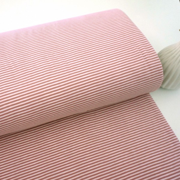 Ringeljersey Altrosa/Hellrosa, Meterware