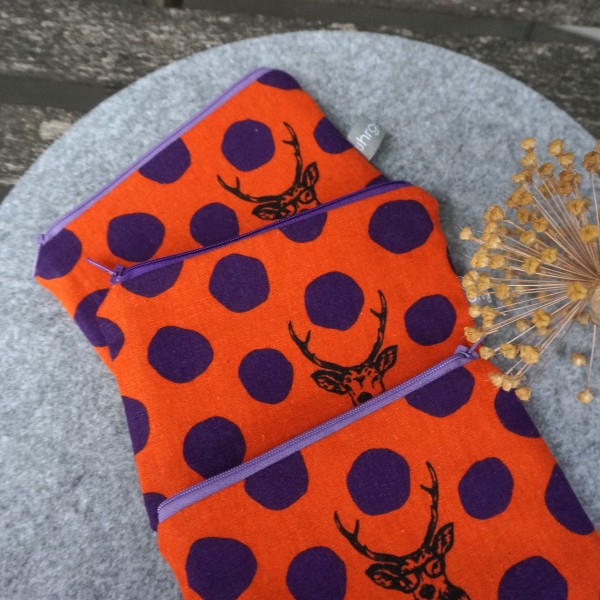 Minitasche, Organizer, Hirsch, Orange, gefüttert mit BW