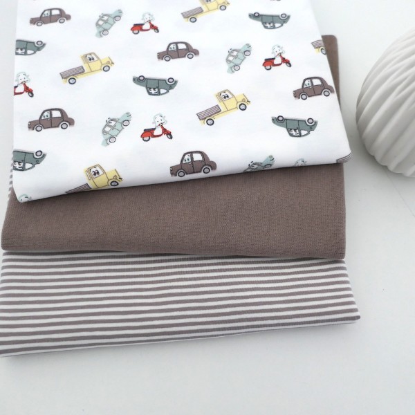 Stoffpaket Jersey, Cars, Autos, Ringel, 50cm Bündchen