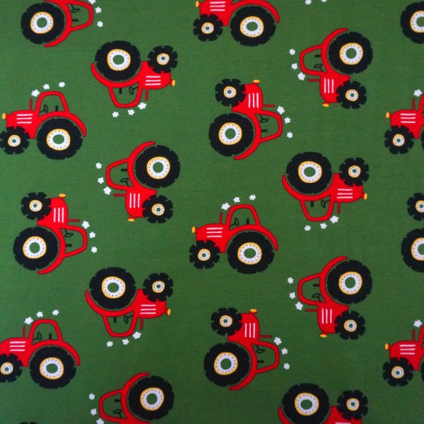 Jersey, Trecker, Rot, Grün, Meterware