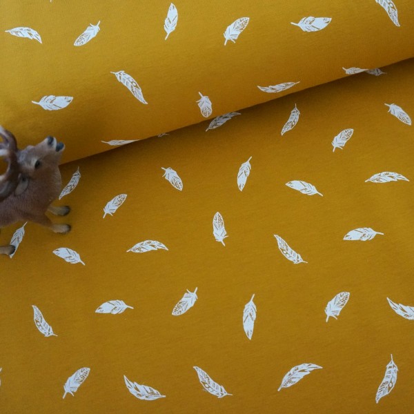 Jersey, Federn, Senf, Meterware