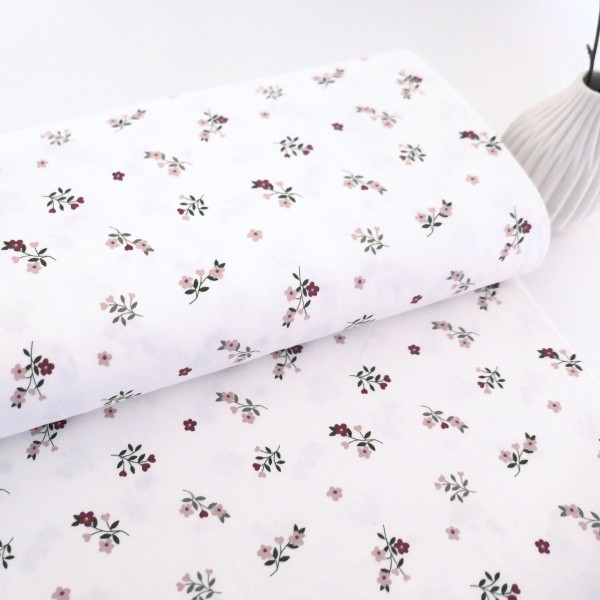 Jersey Streublumenzweige Off-White, Bunt, Meterware