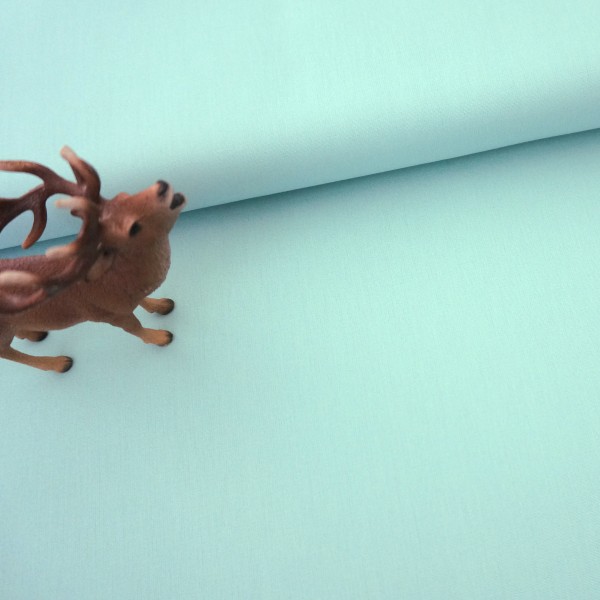 Baumwollstoff, Popeline, Uni, Hellmint, Meterware