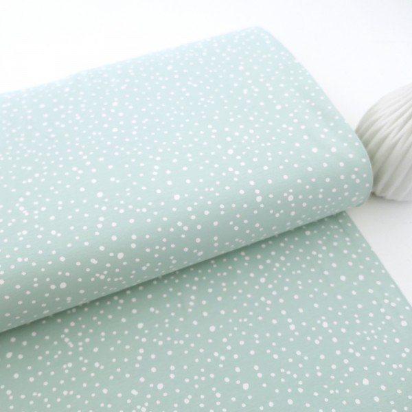 Jersey, Kleckse, Punkte, Zartmint, Meterware