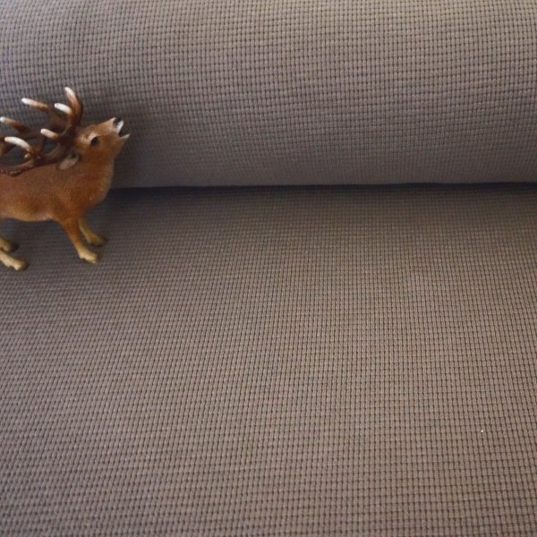 Waffelstrick, Waffeljersey, Uni, Taupe, Meterware