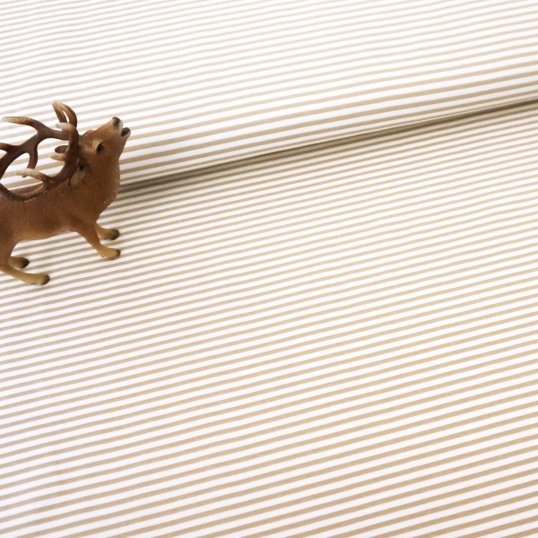 Ringeljersey Hellcreme/Weiß, Meterware